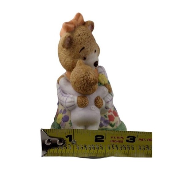 Vintage Hallmark 4.5" Porcelain Figurine Floral Mother Bear Hugging Cub Child - Picture 8 of 8